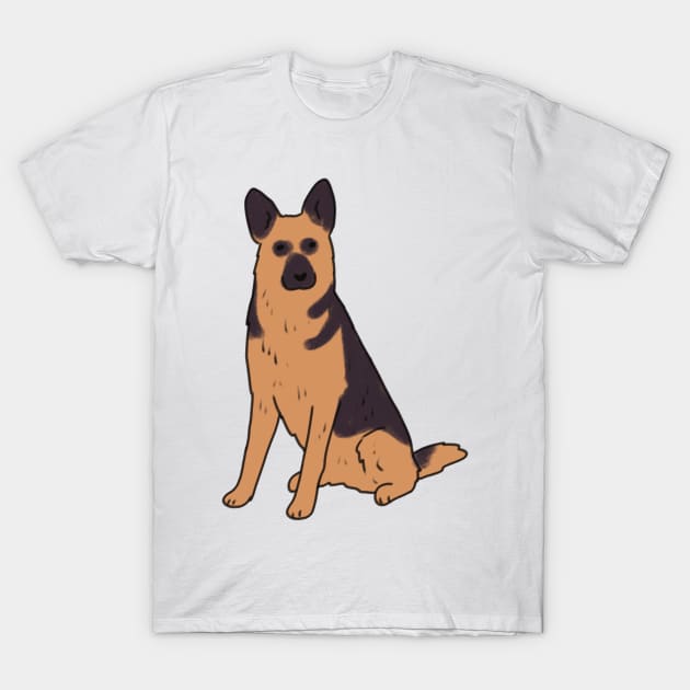 german shepherd dog T-Shirt by Mayarart